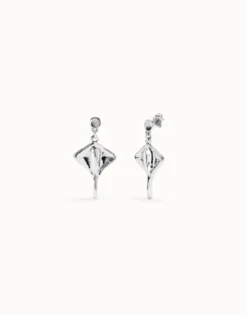Manta ray-shaped drop earrings