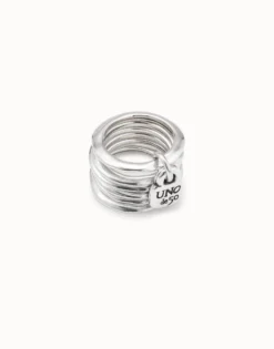 Multi row ring with a charm