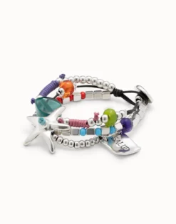 Multi strand beaded bracelet with a star