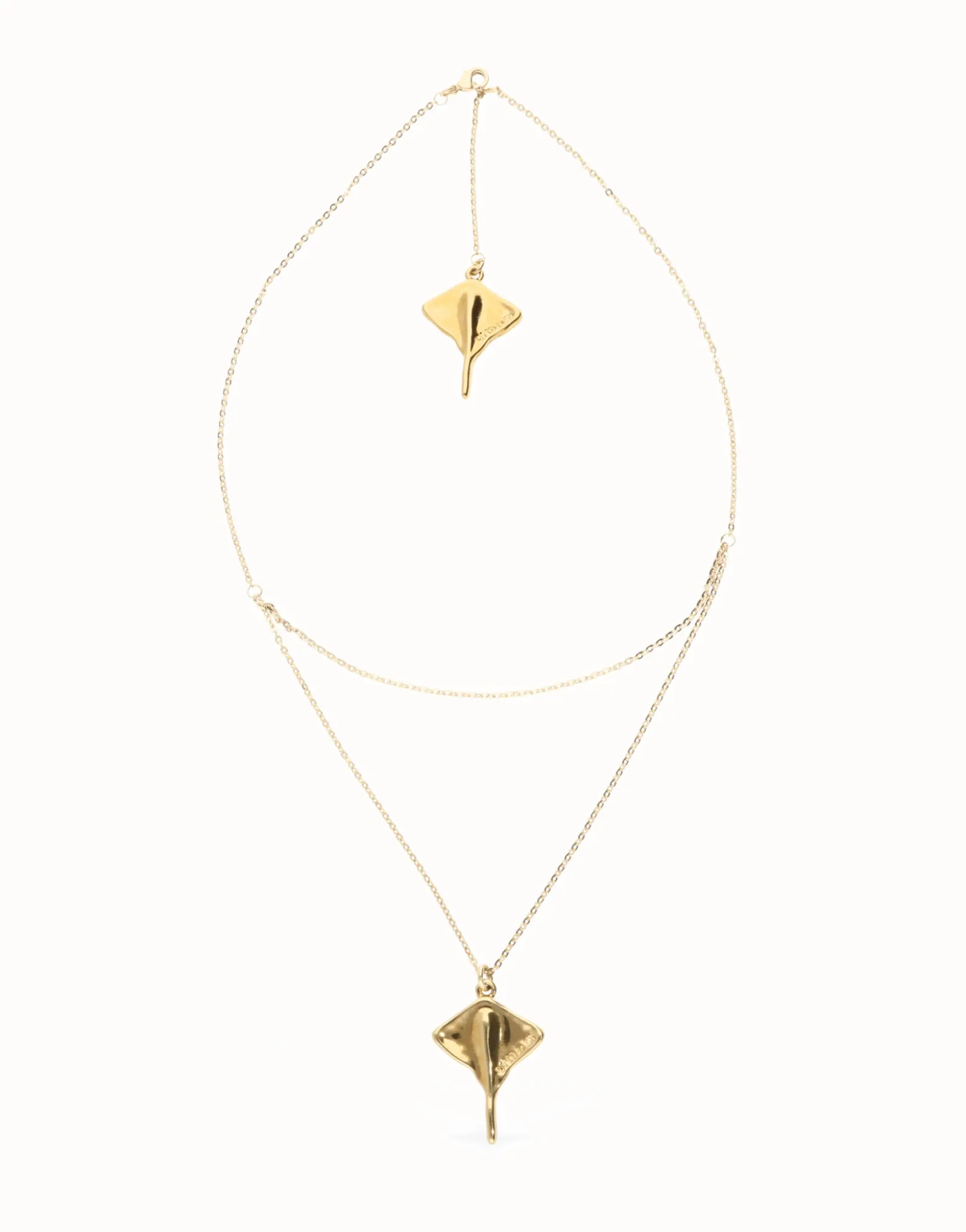 Multi strand chain necklace with manta ray