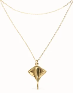 Multi strand chain necklace with manta ray