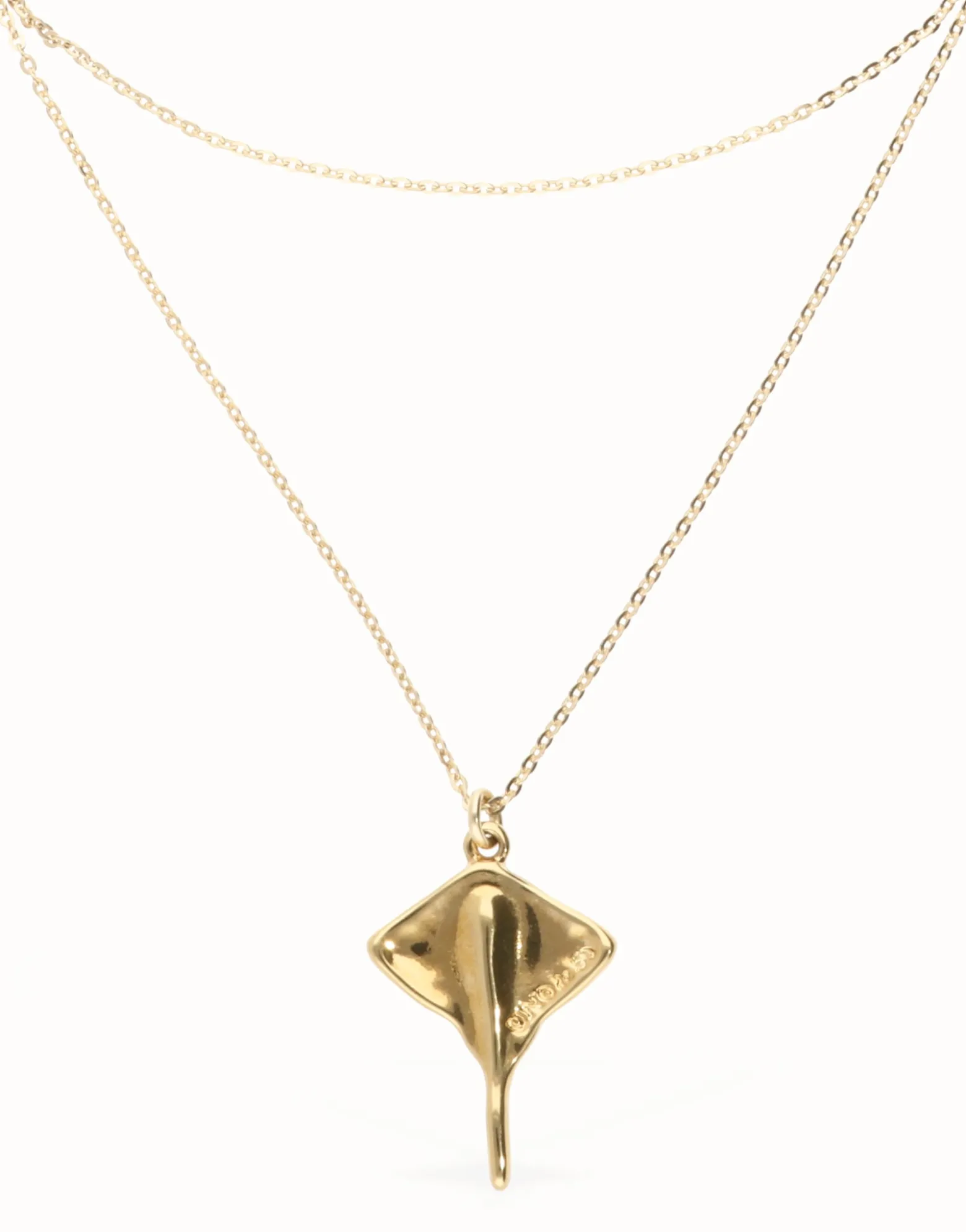 Multi strand chain necklace with manta ray