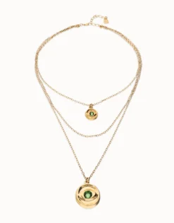 Multi strand chain necklace with an eye