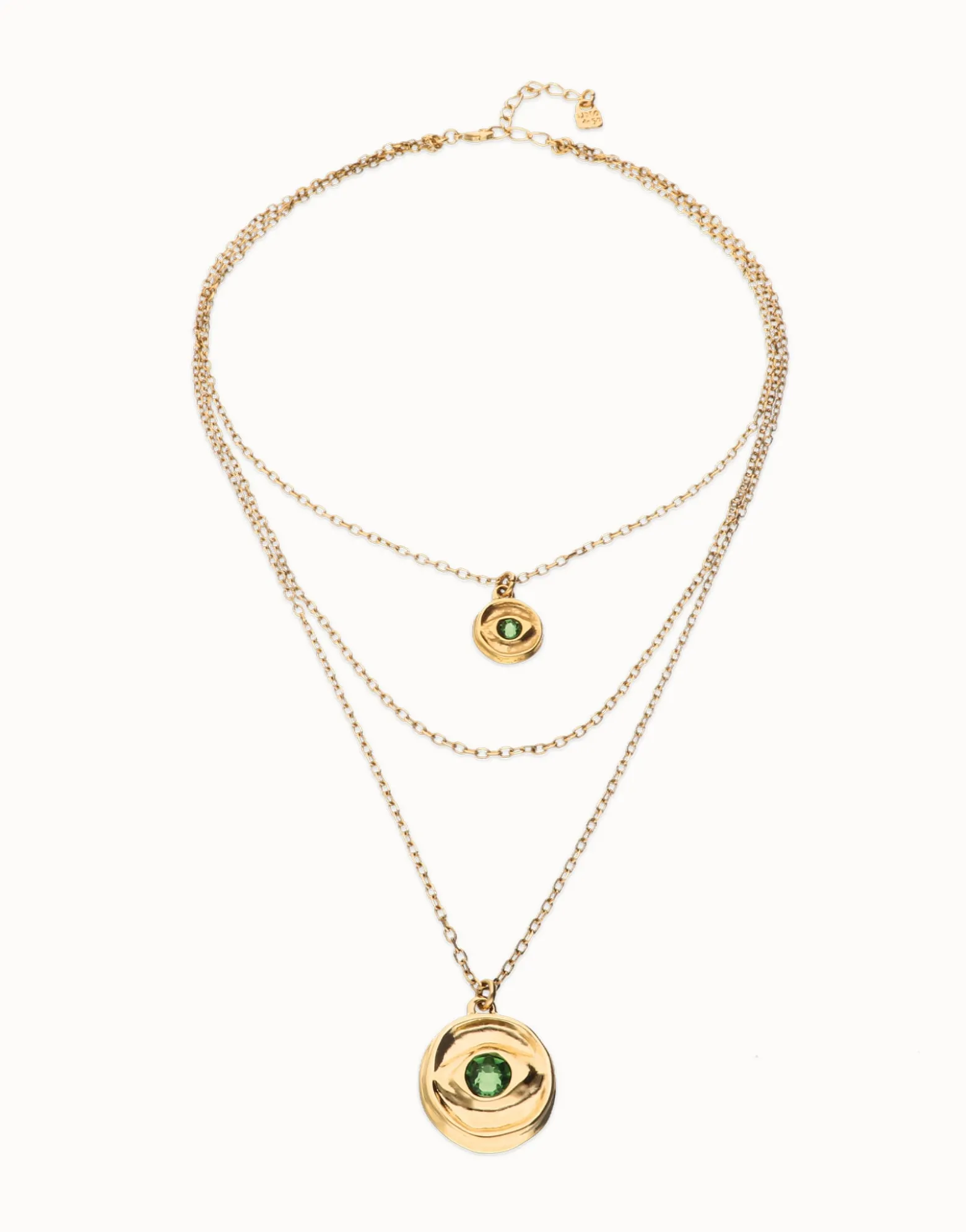 Multi strand chain necklace with an eye