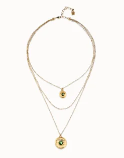 Multi strand chain necklace with an eye