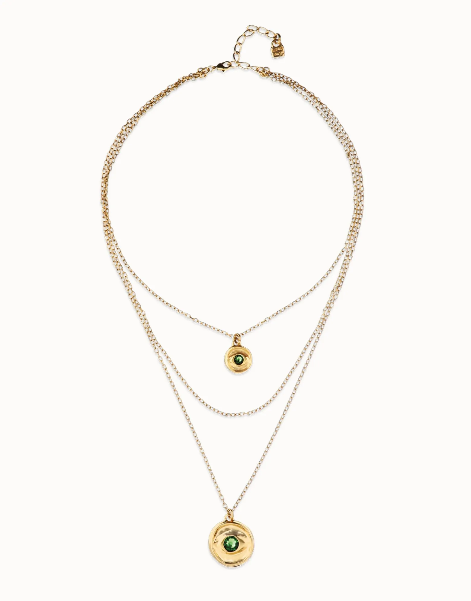 Multi strand chain necklace with an eye