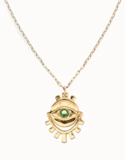 Multi strand chain necklace with an eye