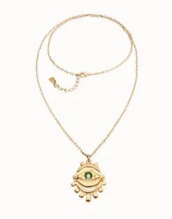 Multi strand chain necklace with an eye