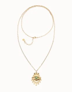 Multi strand chain necklace with an eye