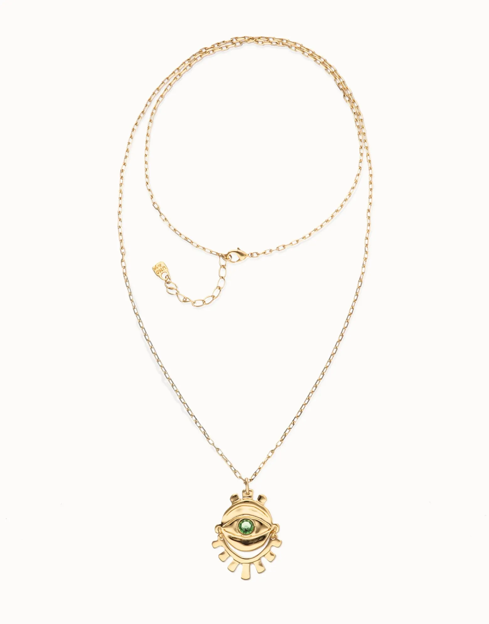 Multi strand chain necklace with an eye