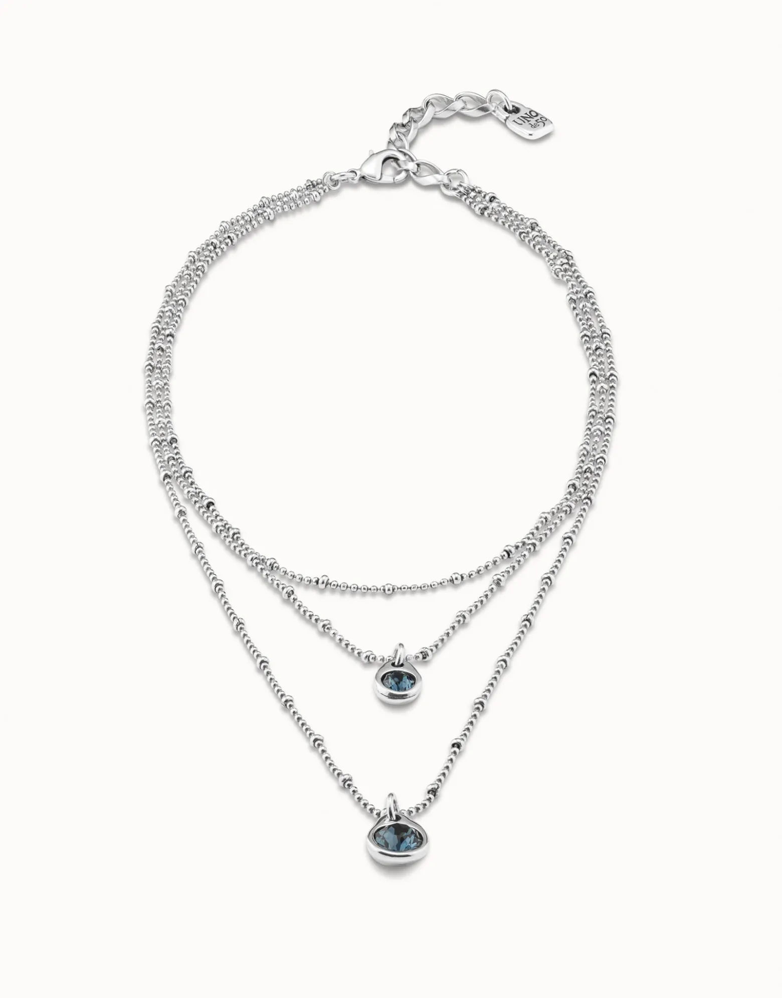 Multi strand chain pendant necklace with crystal