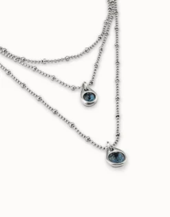 Multi strand chain pendant necklace with crystal
