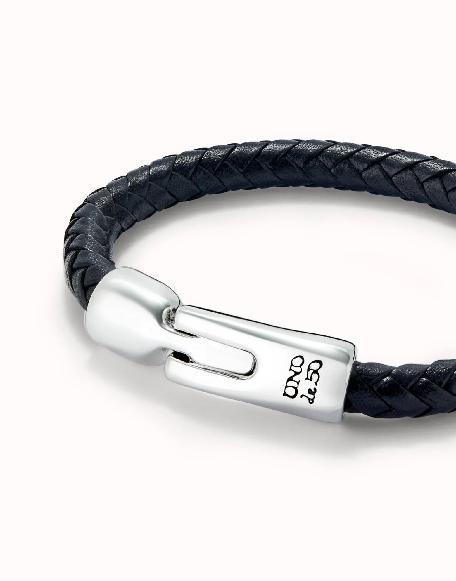 Multi strand leather bracelet with 2 circles