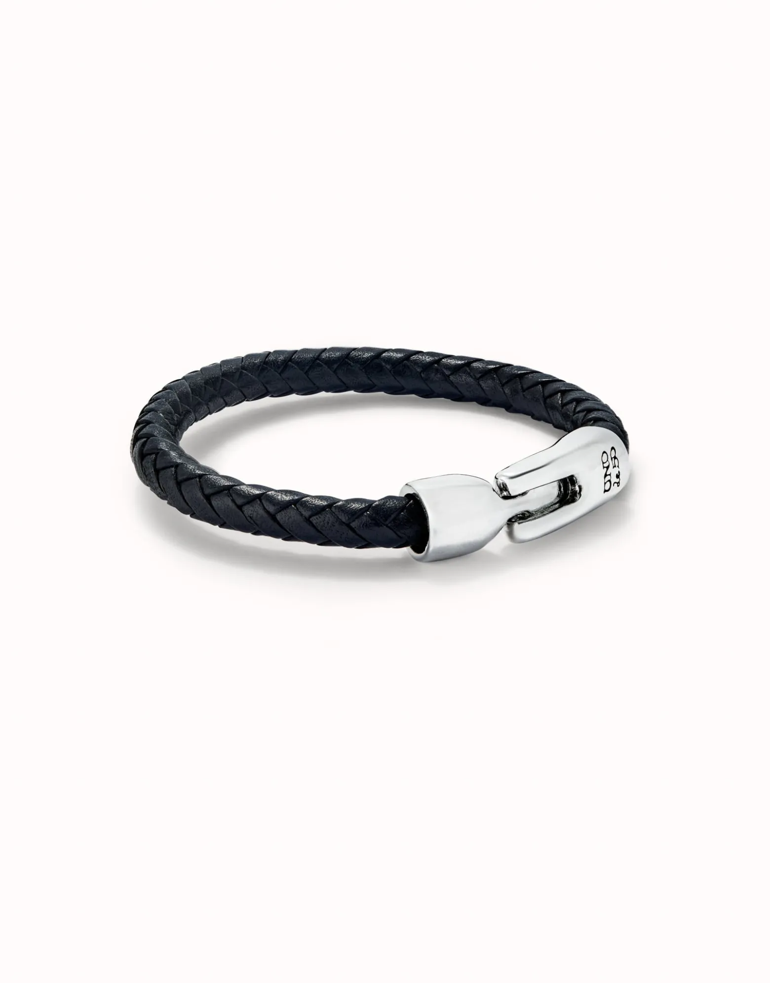Multi strand leather bracelet with 2 circles