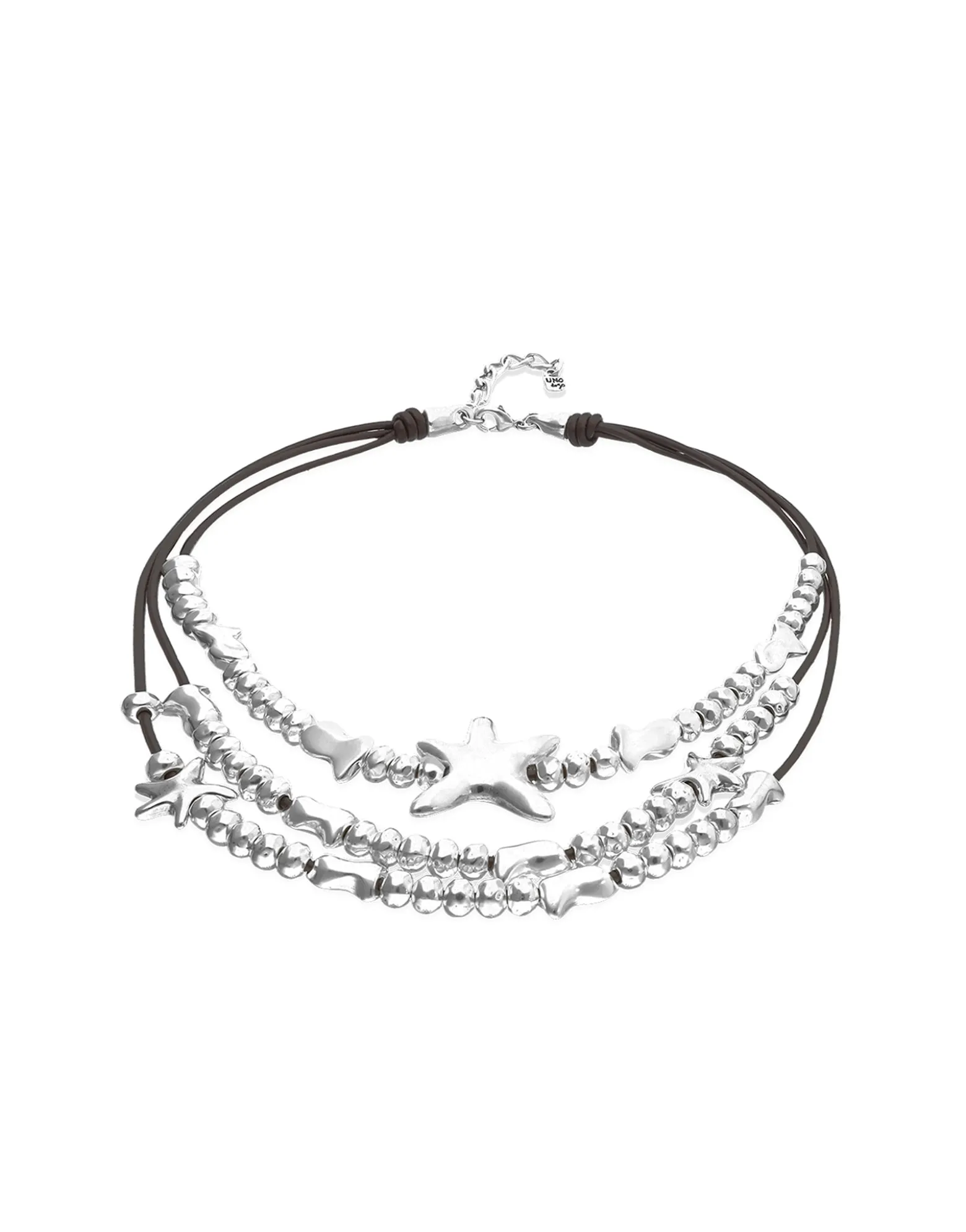 Multi-strand leather necklace with starfish