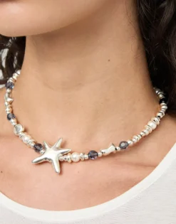 Necklace with crystals and big starfish