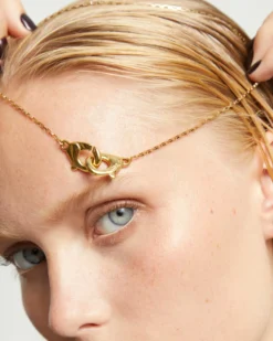 Necklace with interlaced carabiner detail