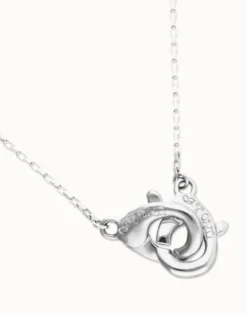 Necklace with intertwined carabiner detail