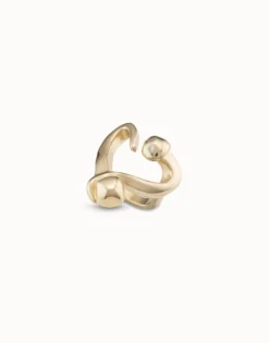 Open ring with a nailed heart
