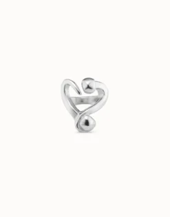 Open ring with a nailed heart