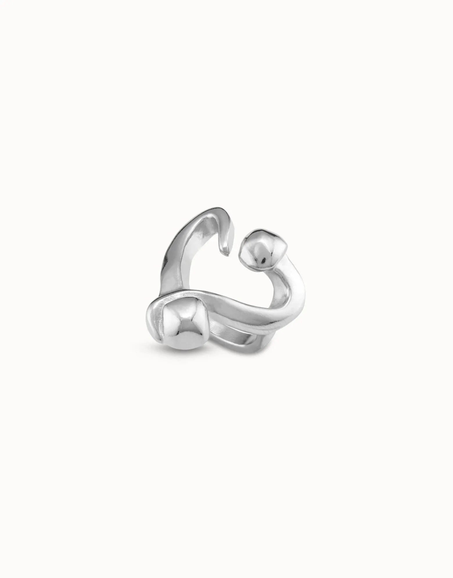 Open ring with a nailed heart