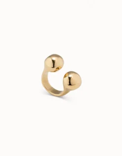 Open ring with two beads