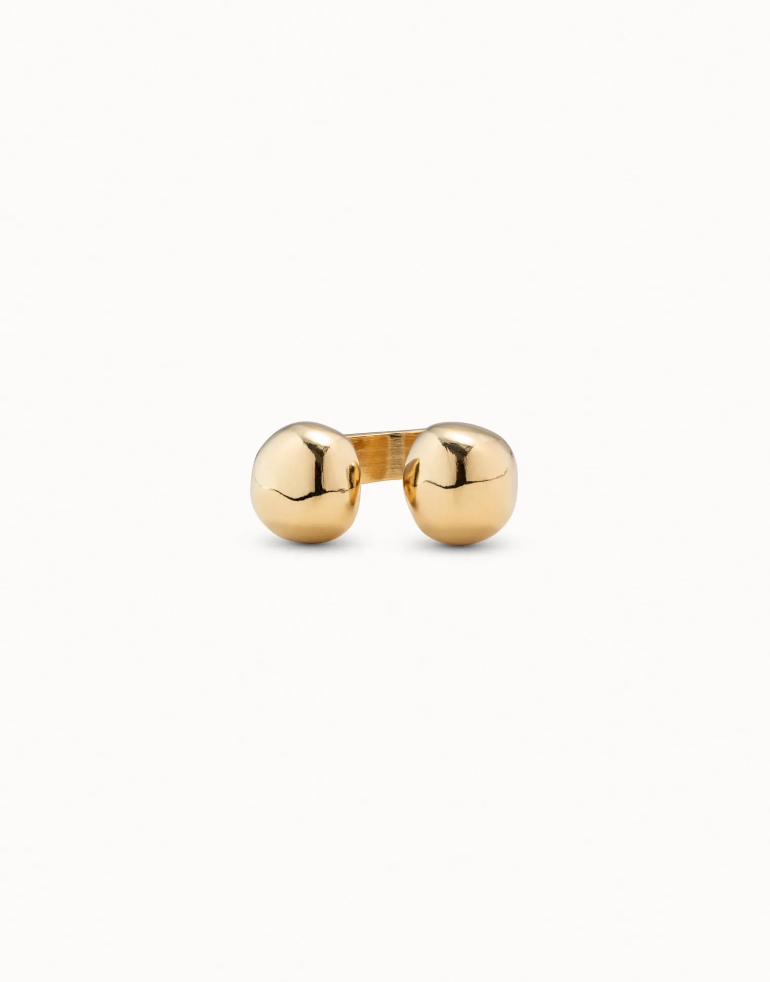 Open ring with two beads
