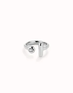 Open ring with white topaz