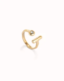 Open ring with white topaz