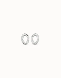 Oval link shape stud earrings