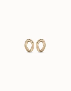 Oval link shape stud earrings