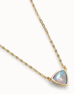 Pendant chain link necklace with multicolor crystal