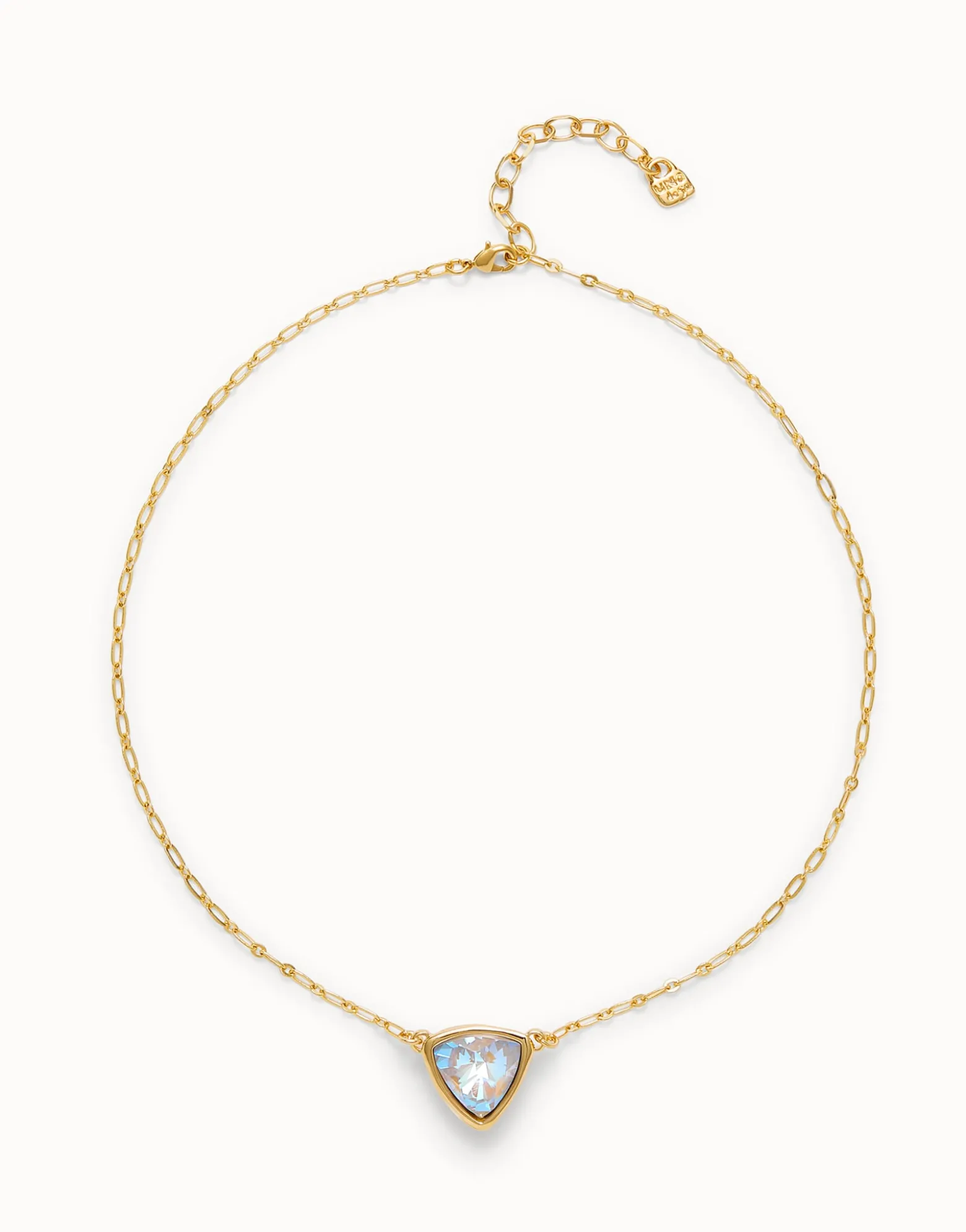 Pendant chain link necklace with multicolor crystal