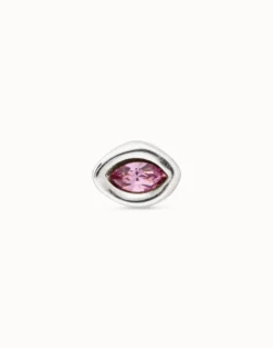 Piercing with pink crystal
