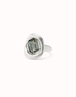 Ring with grey crystal