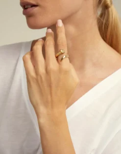 Ring with three organic shapes