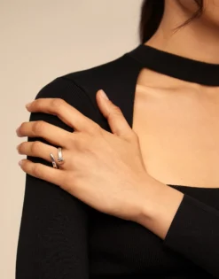 Ring with three organic shapes