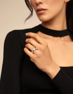 Ring with three organic shapes