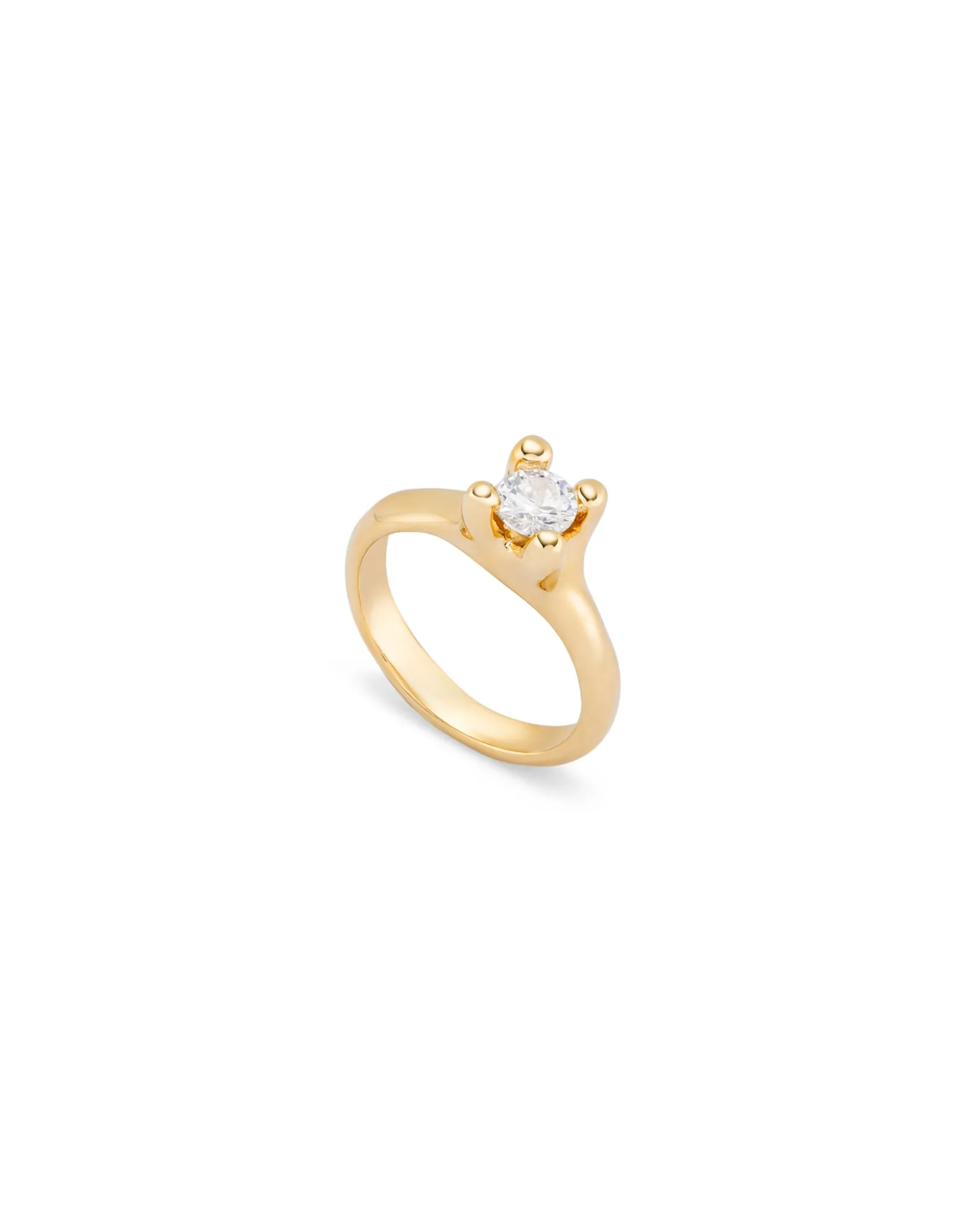 Ring with white zirconia