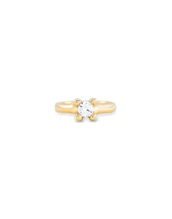 Ring with white zirconia