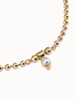 Short beaded chain charm necklace
