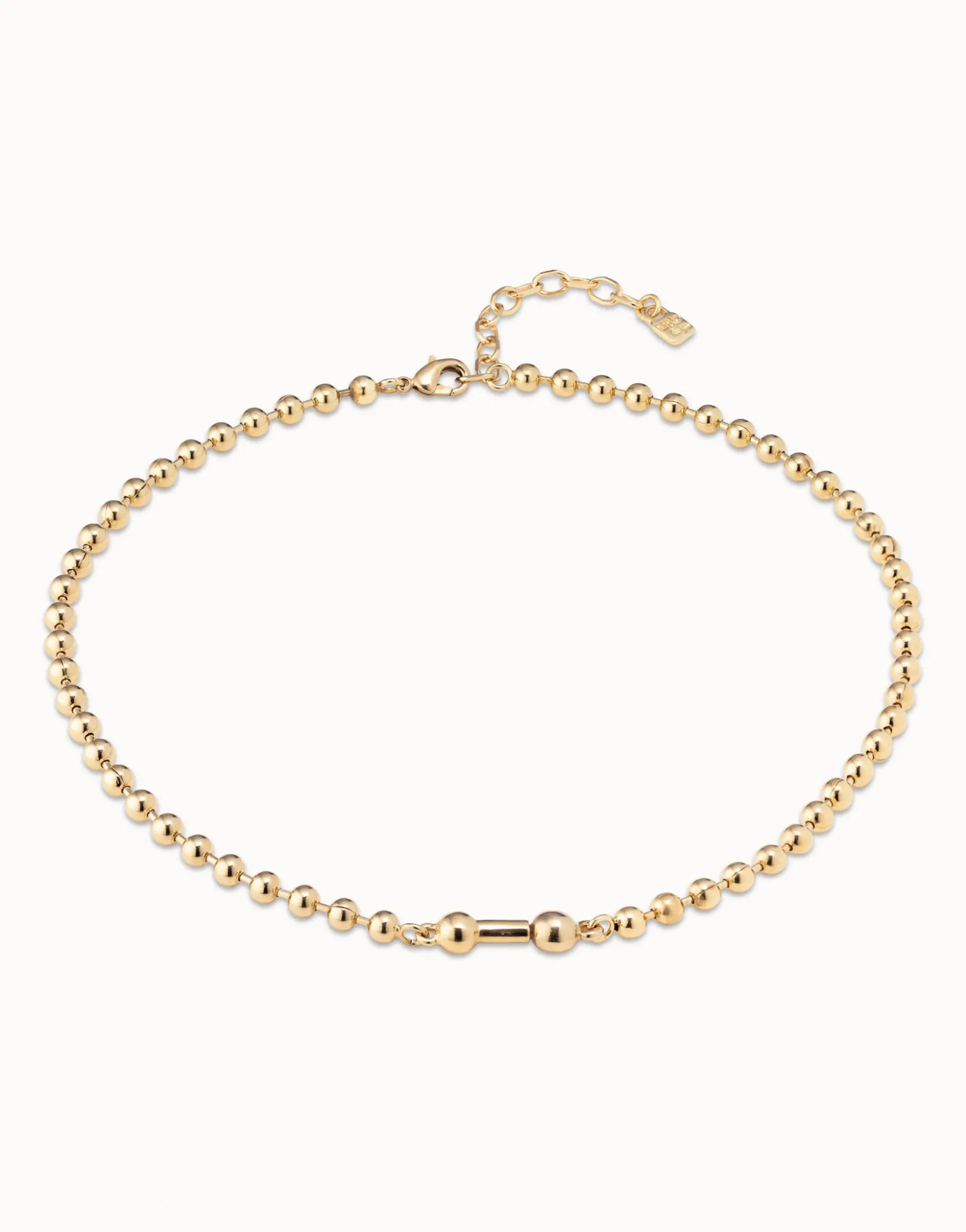 Short beaded chain charm necklace