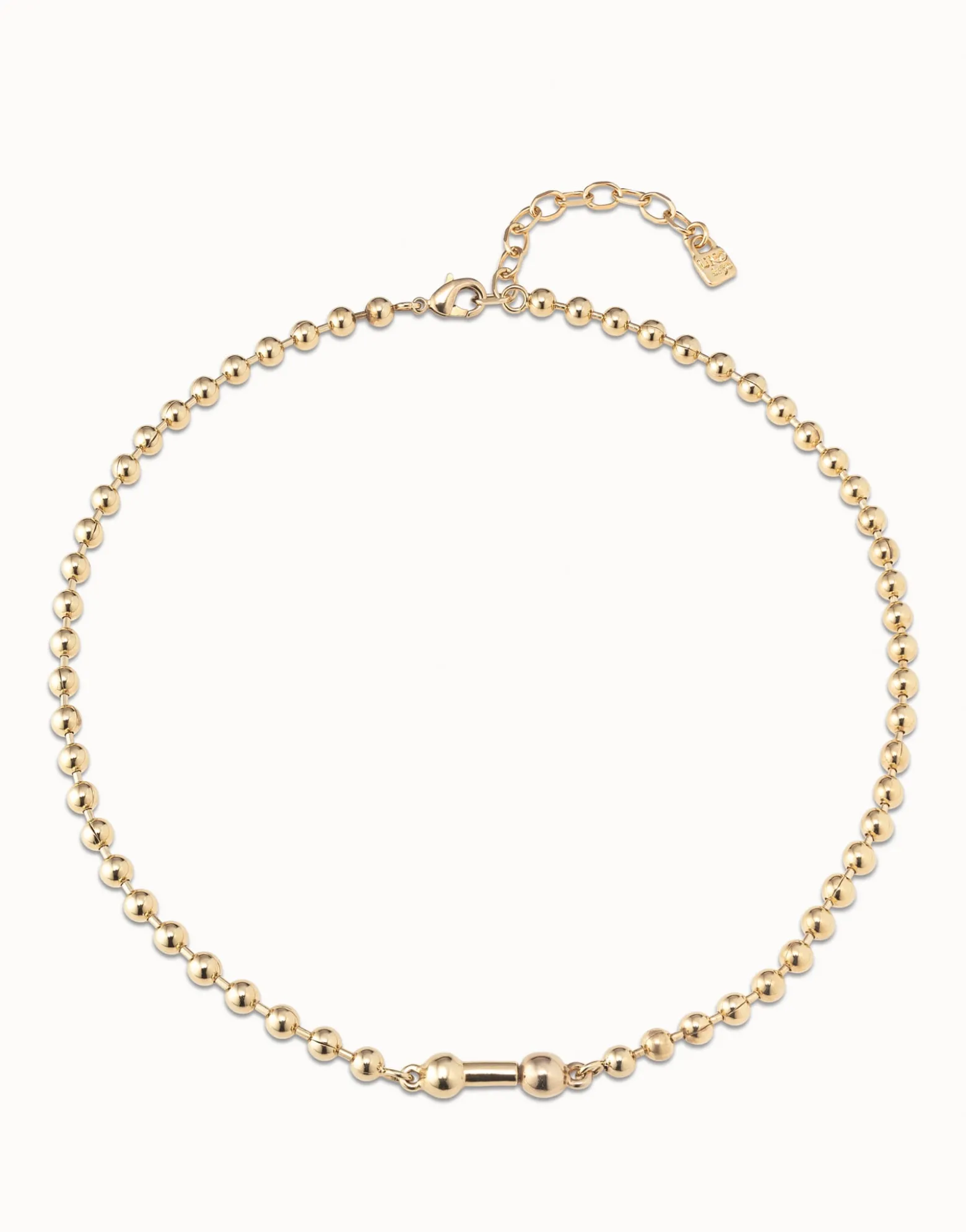 Short beaded chain charm necklace