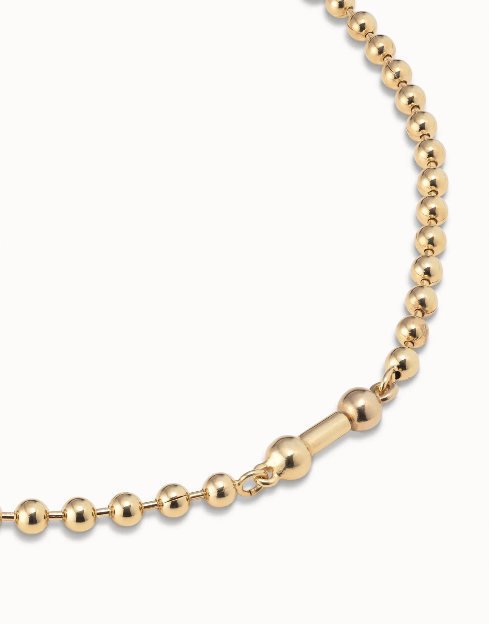 Short beaded chain charm necklace