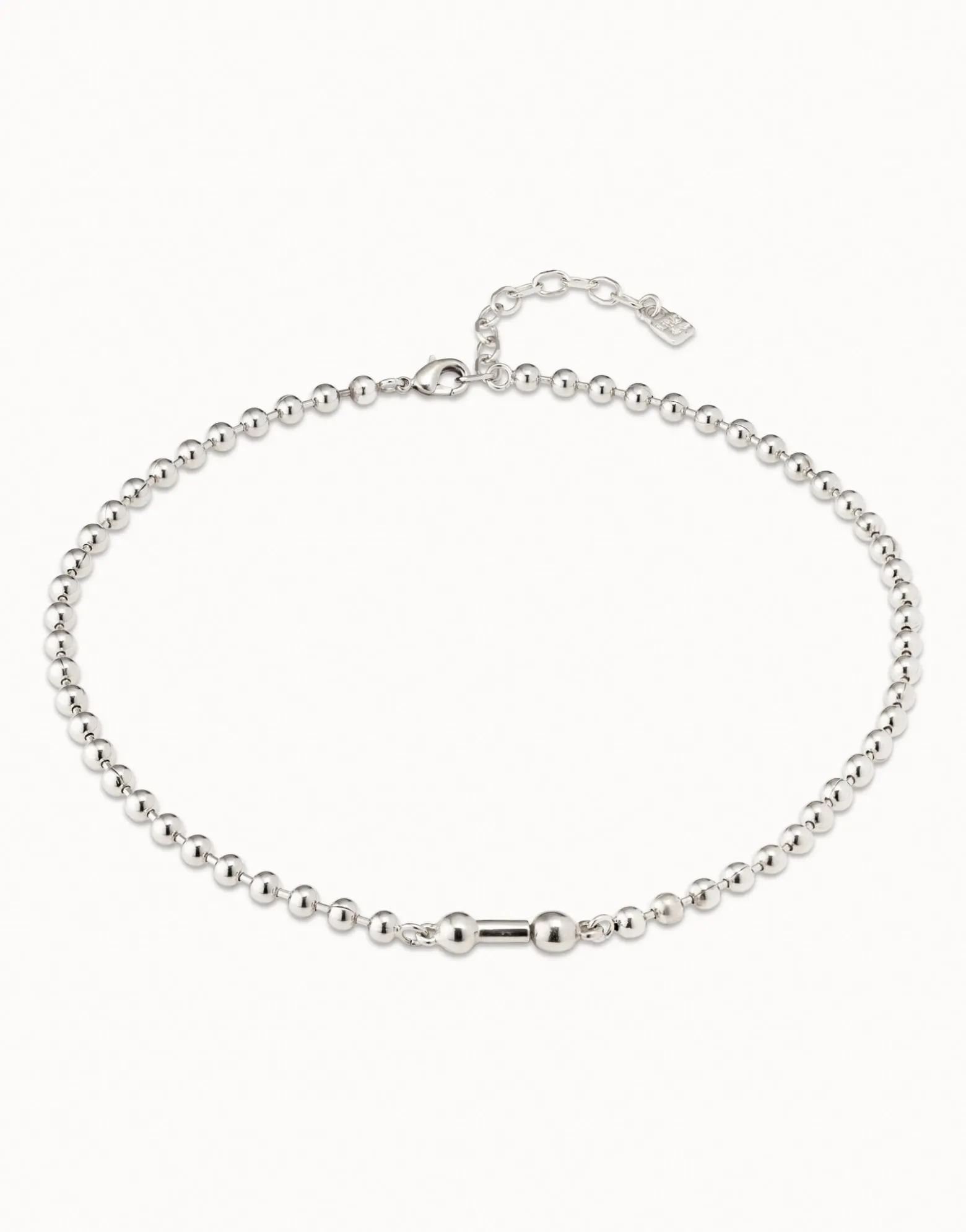 Short beaded chain charm necklace