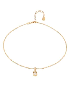 Short chain necklace with white cubic zirconia