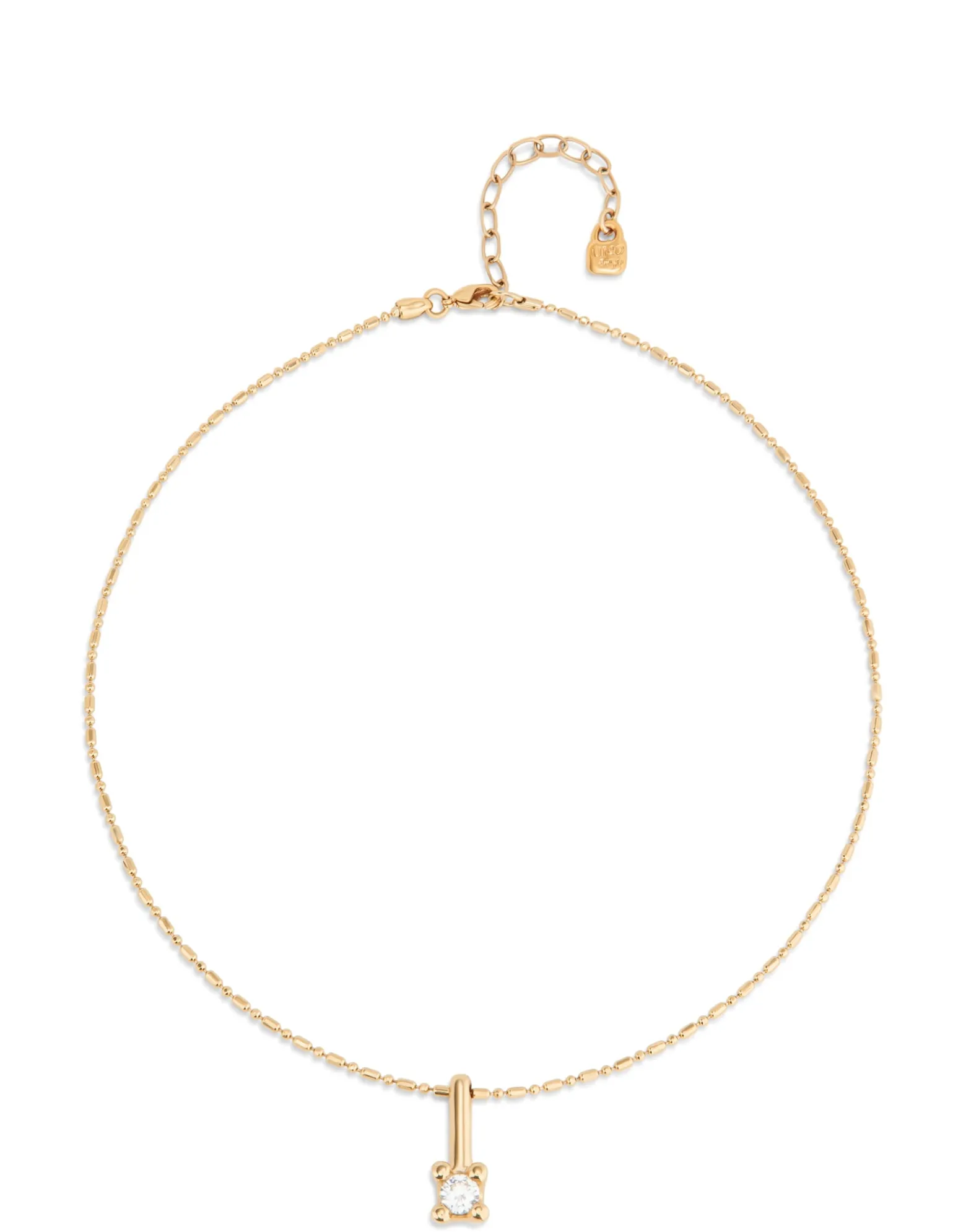Short chain necklace with white cubic zirconia