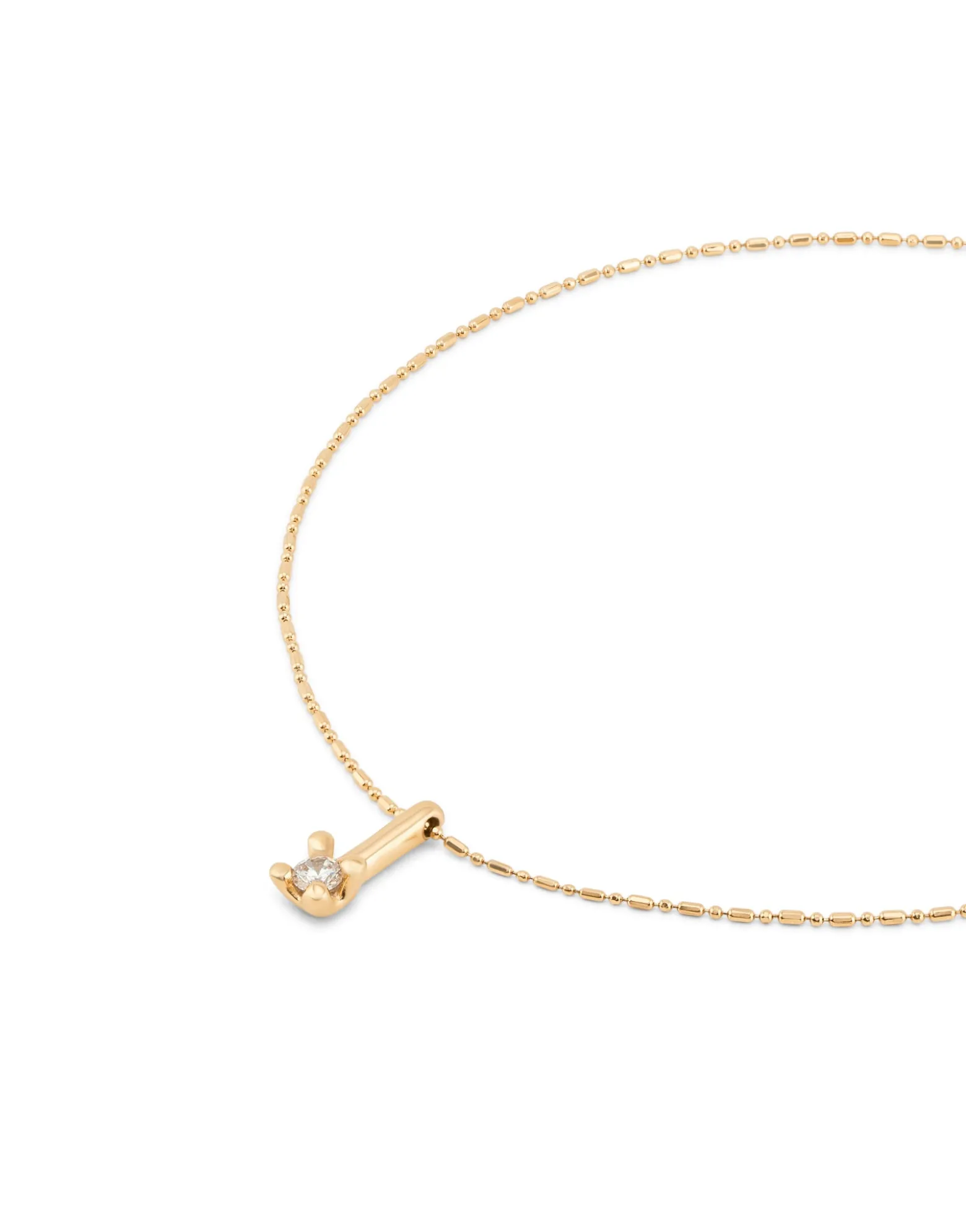 Short chain necklace with white cubic zirconia