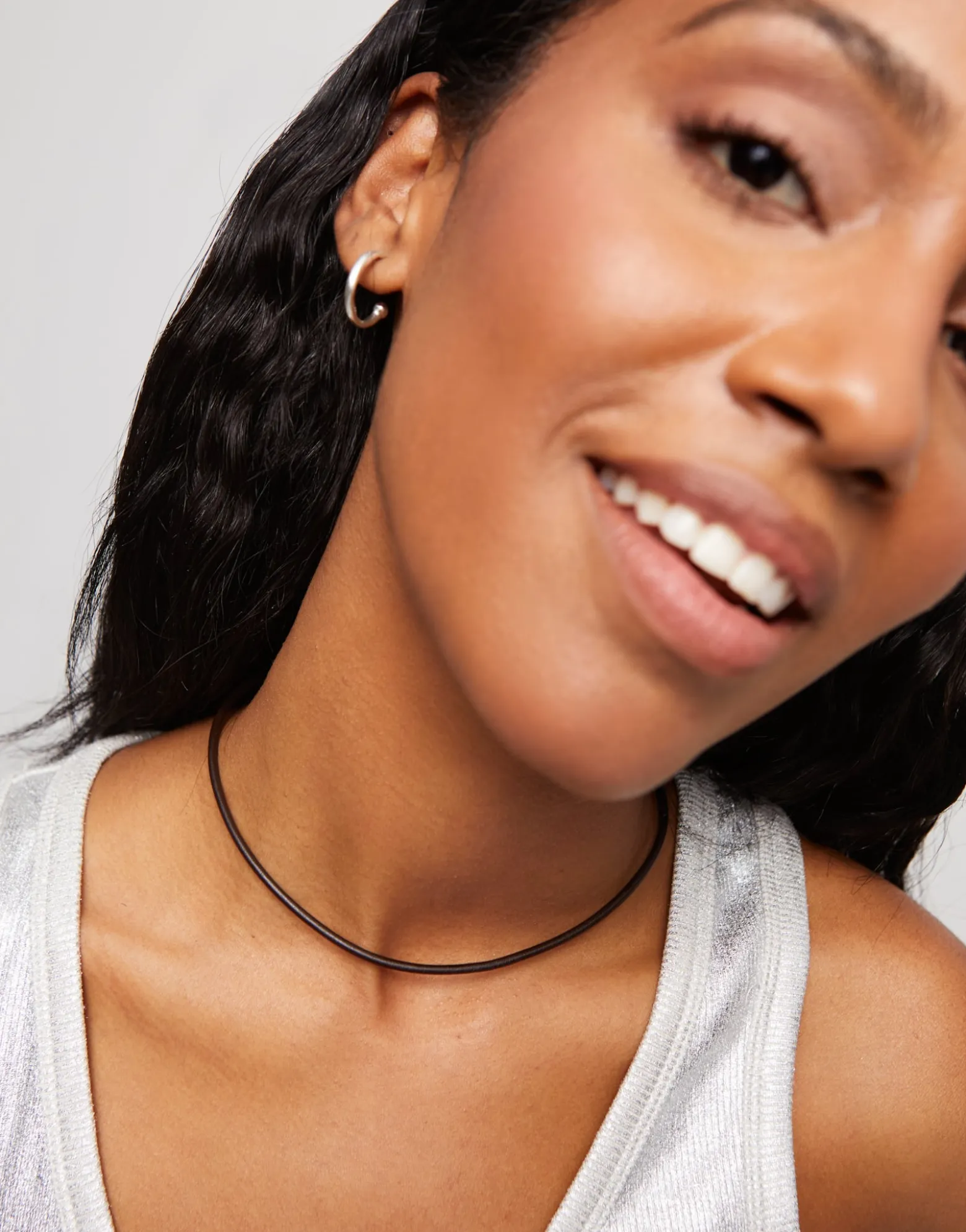Short leather charm necklace