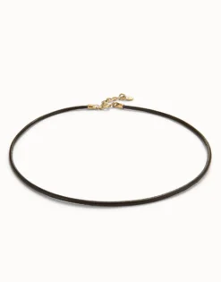 Short leather charm necklace